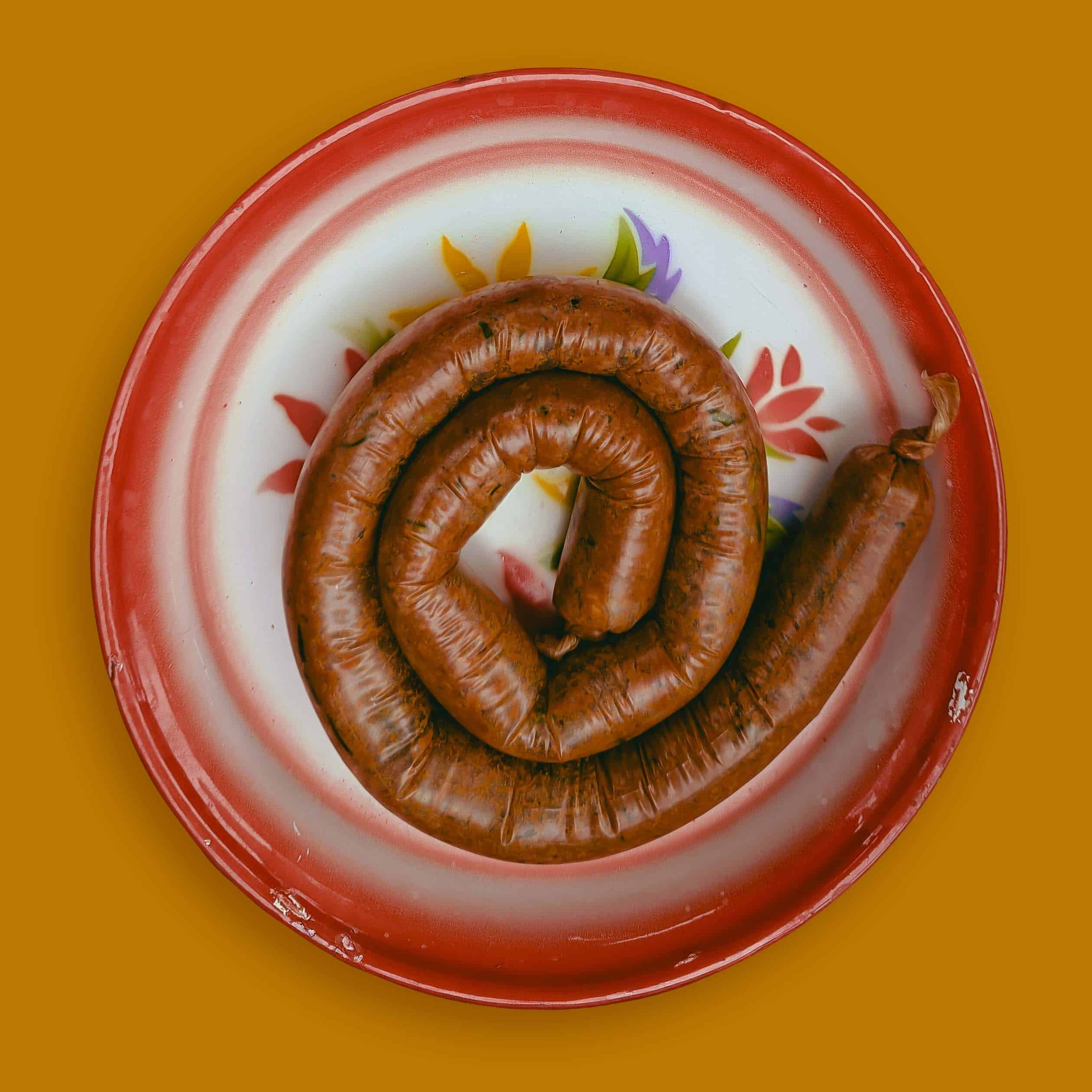 Vegan Northern Thai sausage coil
